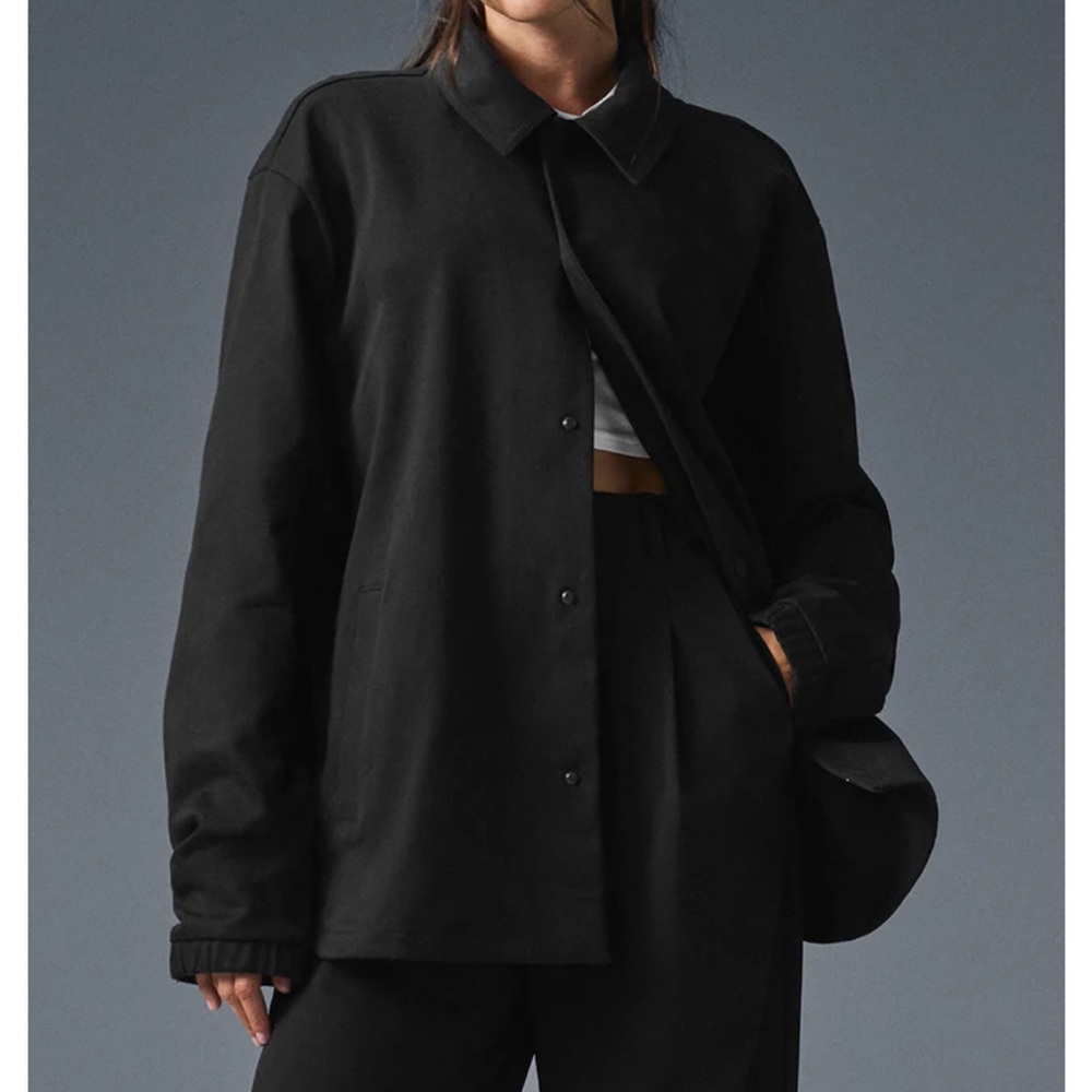 Alo Yoga Black Edition Sueded Snap Button Jacket Size L